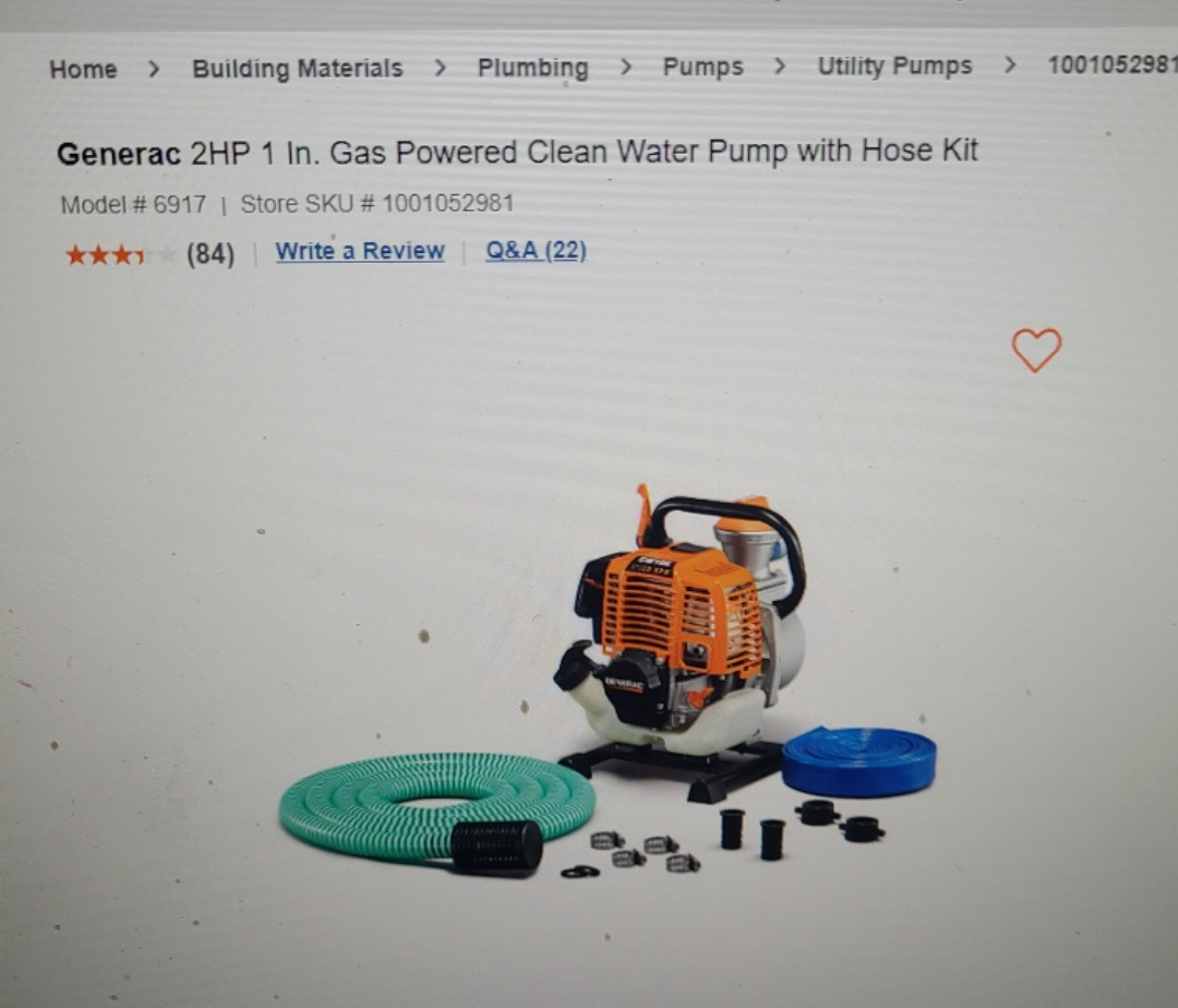 Generac 2HP 1 in. Gas Powered Water Pump - photo 2