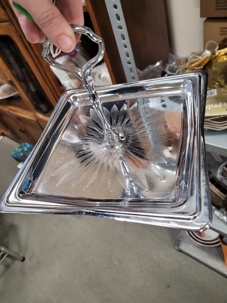 Vintage tidbit Serving Tray with Handle thumbnail