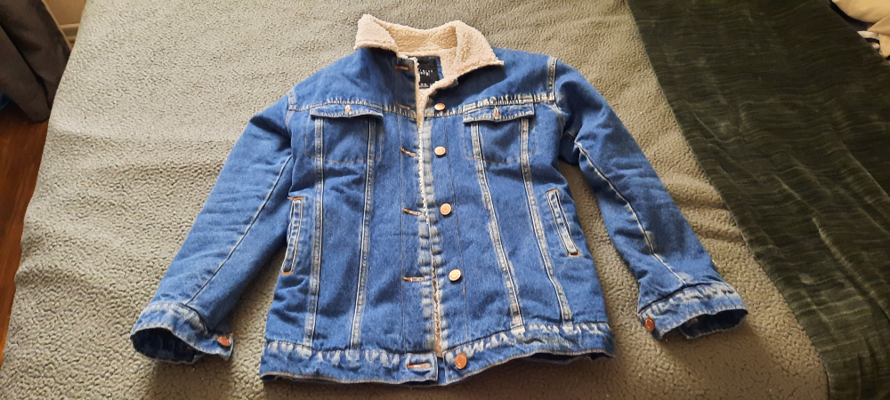 unisex Denim Jacket with Sherpa Lining MEDIUM