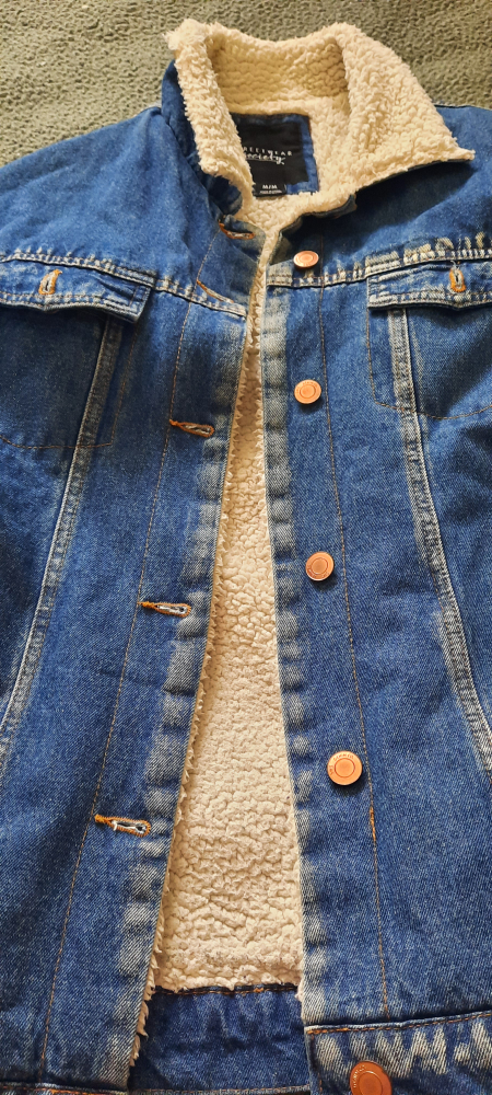 unisex Denim Jacket with Sherpa Lining MEDIUM - photo 3