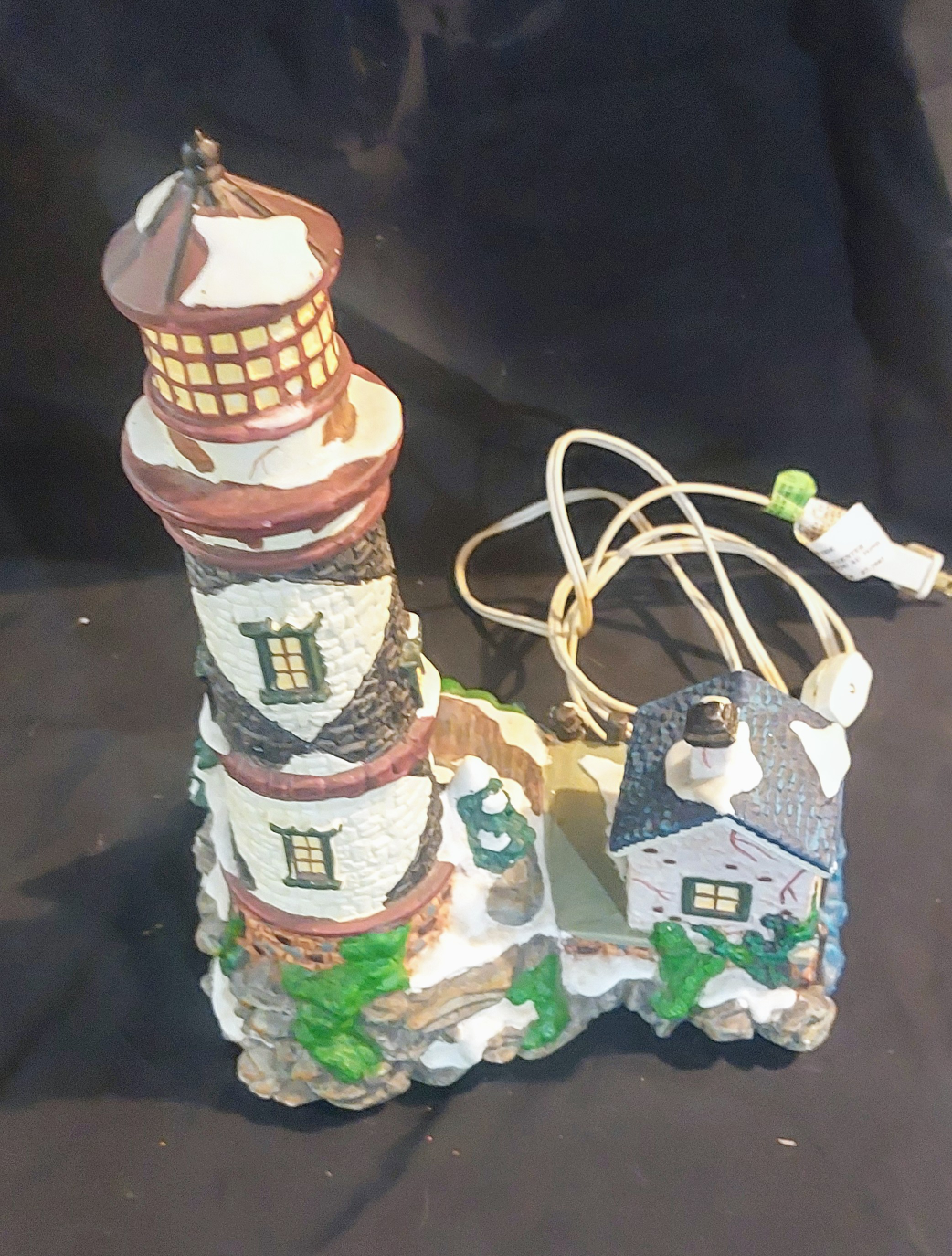 Lighted Christmas Village Lighthouse and Cottage