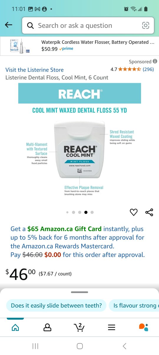 Reach Cool Mint Dental Floss 55 Yards - 6 Count - photo 3