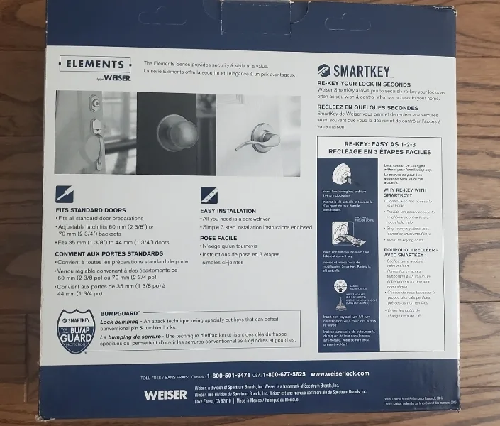 Weiser Deadbolt and Door Knob Combo Pack image indicator(5)