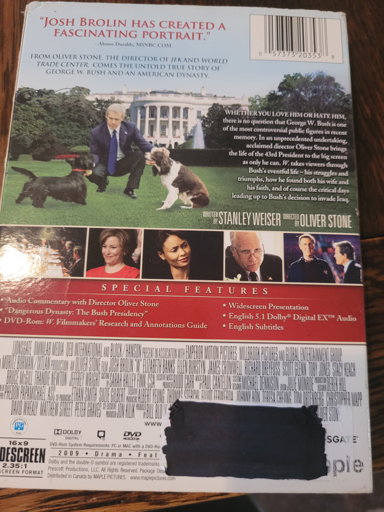 W. (2008) DVD - Josh Brolin - Widescreen #thrifypicks - photo 2