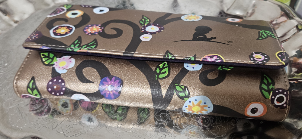 Rose Metallic Gold Trifold Travel Jewelry Case Pouch 4"X8"
