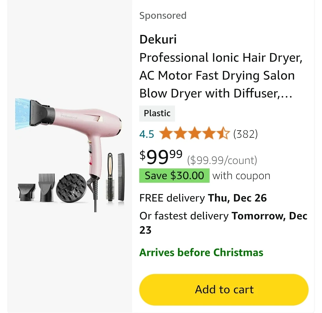 Dekuri Professional Ionic Hair Dryer