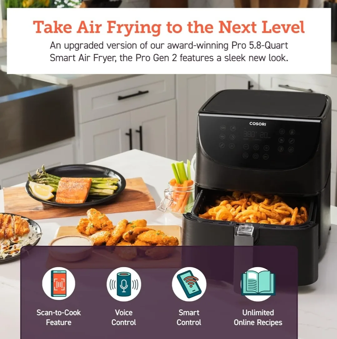 COSORI Air Fryer 5.8QT Pro Gen Smart 11-in-1 Toaster Oven image indicator(3)