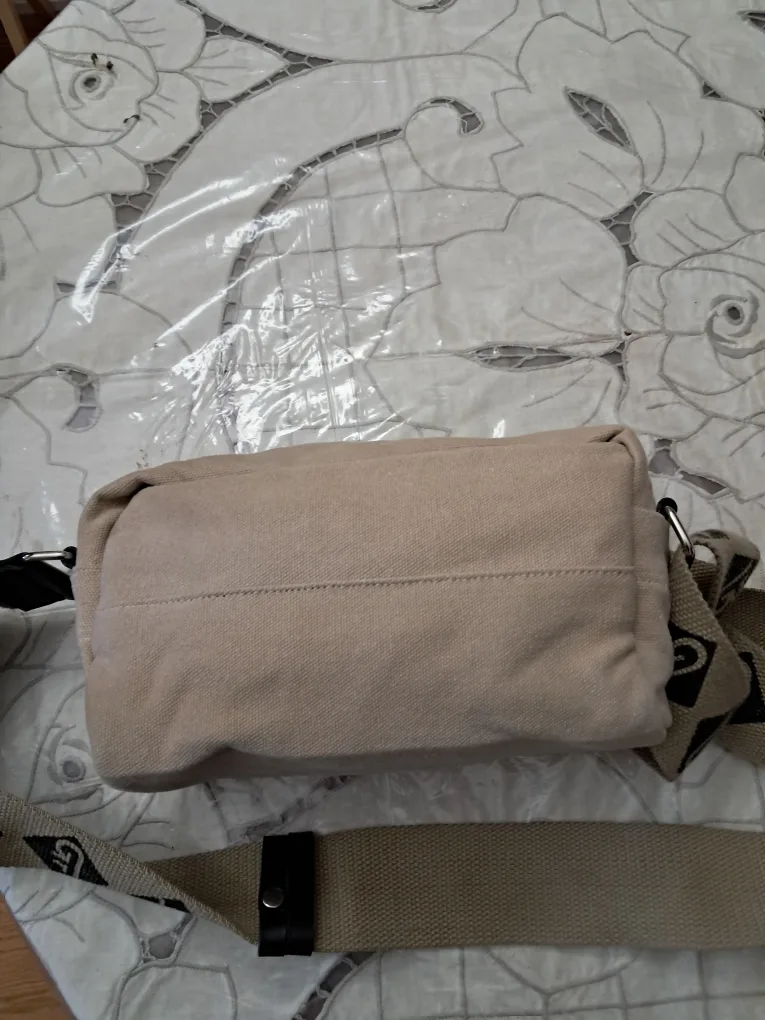Beige Canvas Crossbody Bag image indicator(3)