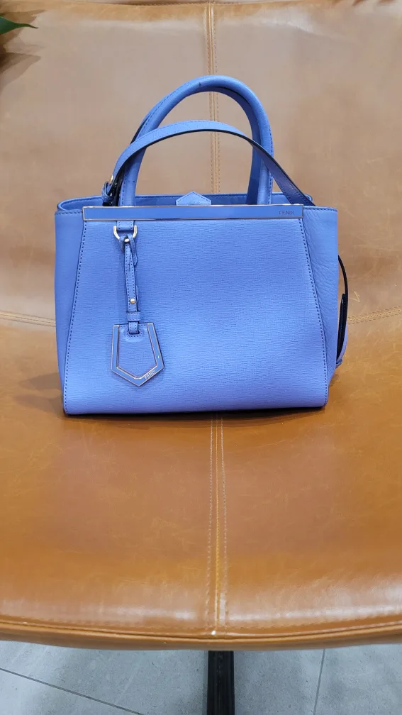 Fendi 2Jours  Purple Leather Handbag image indicator(8)