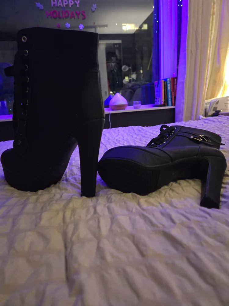 Black Platform Buckle Booties image indicator(3)