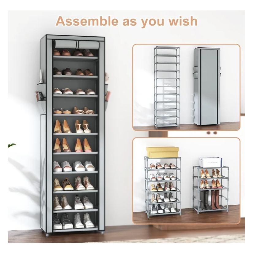10 Tier Fabric Shoe Rack Organizer - photo 3