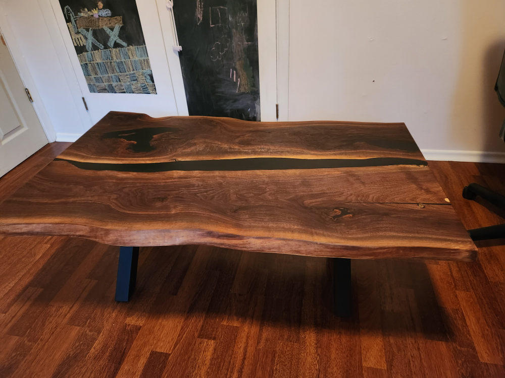 Live Edge Walnut Coffee Table with Epoxy - photo 4