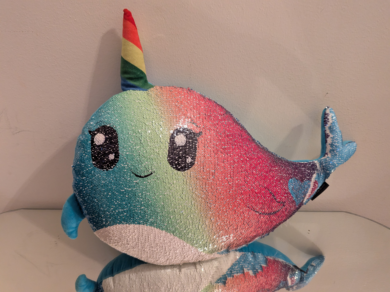 Rainbow Narwhal Pillow