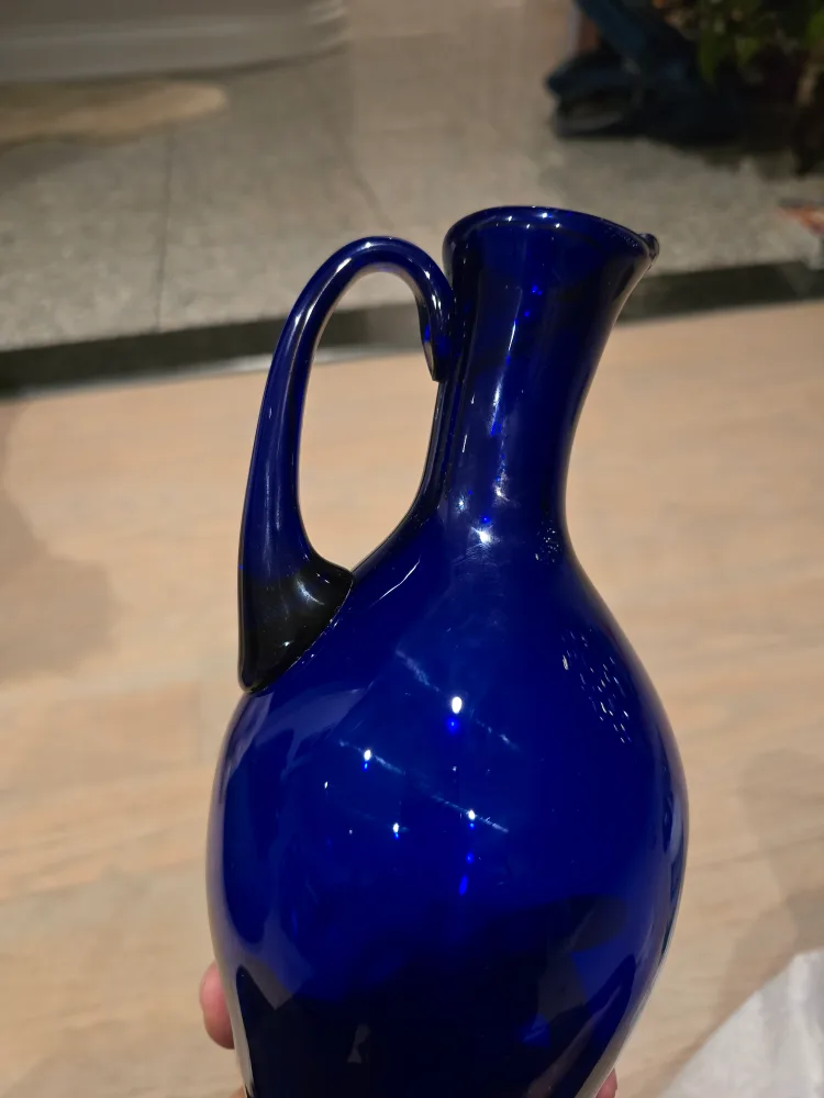 Cobalt Blue Glass Pitcher Vase image indicator(7)