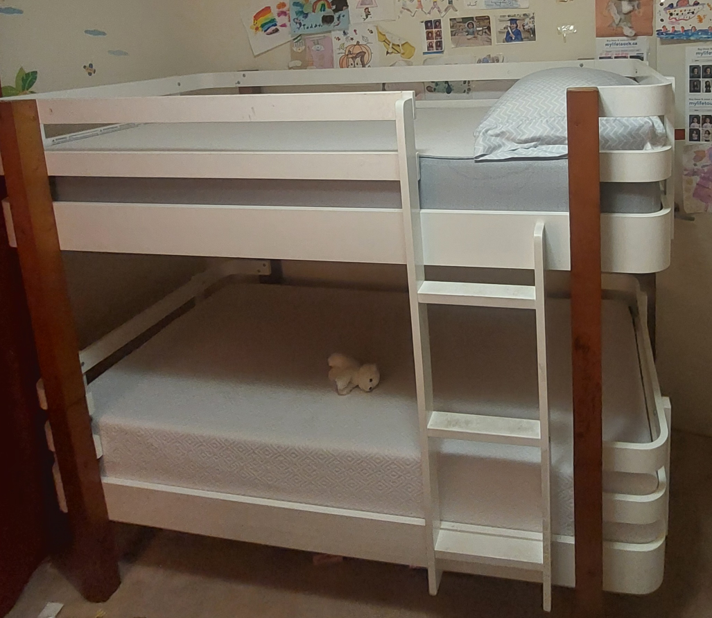 White Bunk Bed with Ladder - photo 2
