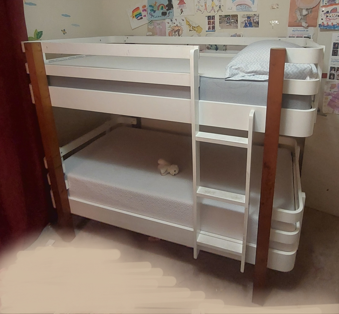 White Bunk Bed with Ladder - photo 3