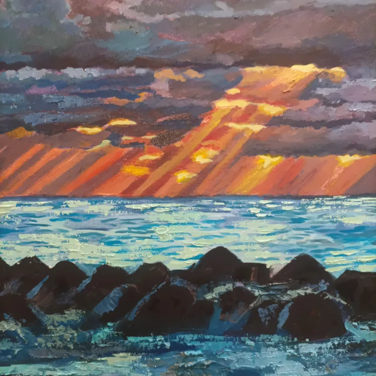 Original Ocean Sunset Painting image indicator(8)