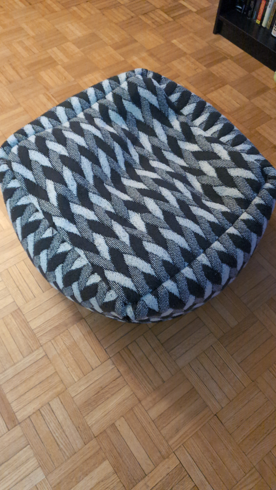 Black and White Geometric ottoman