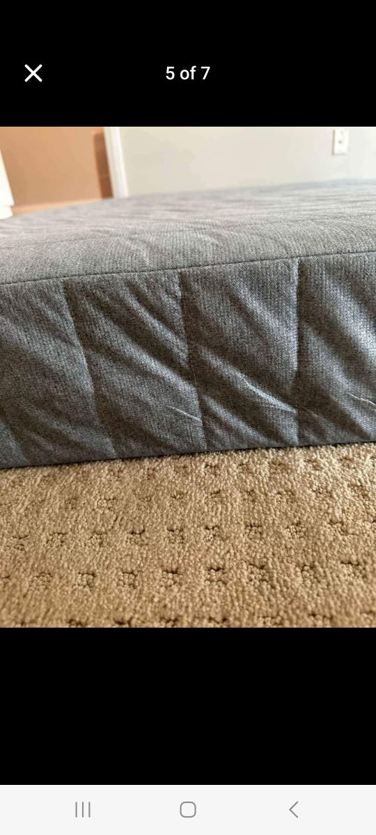 ikea slattum upholstered bed frame with Vadso spring mattress - photo 5