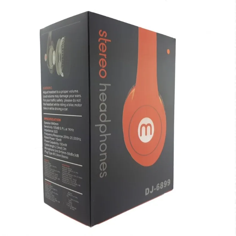 Brand new wired foldable headphones in box. image indicator(6)