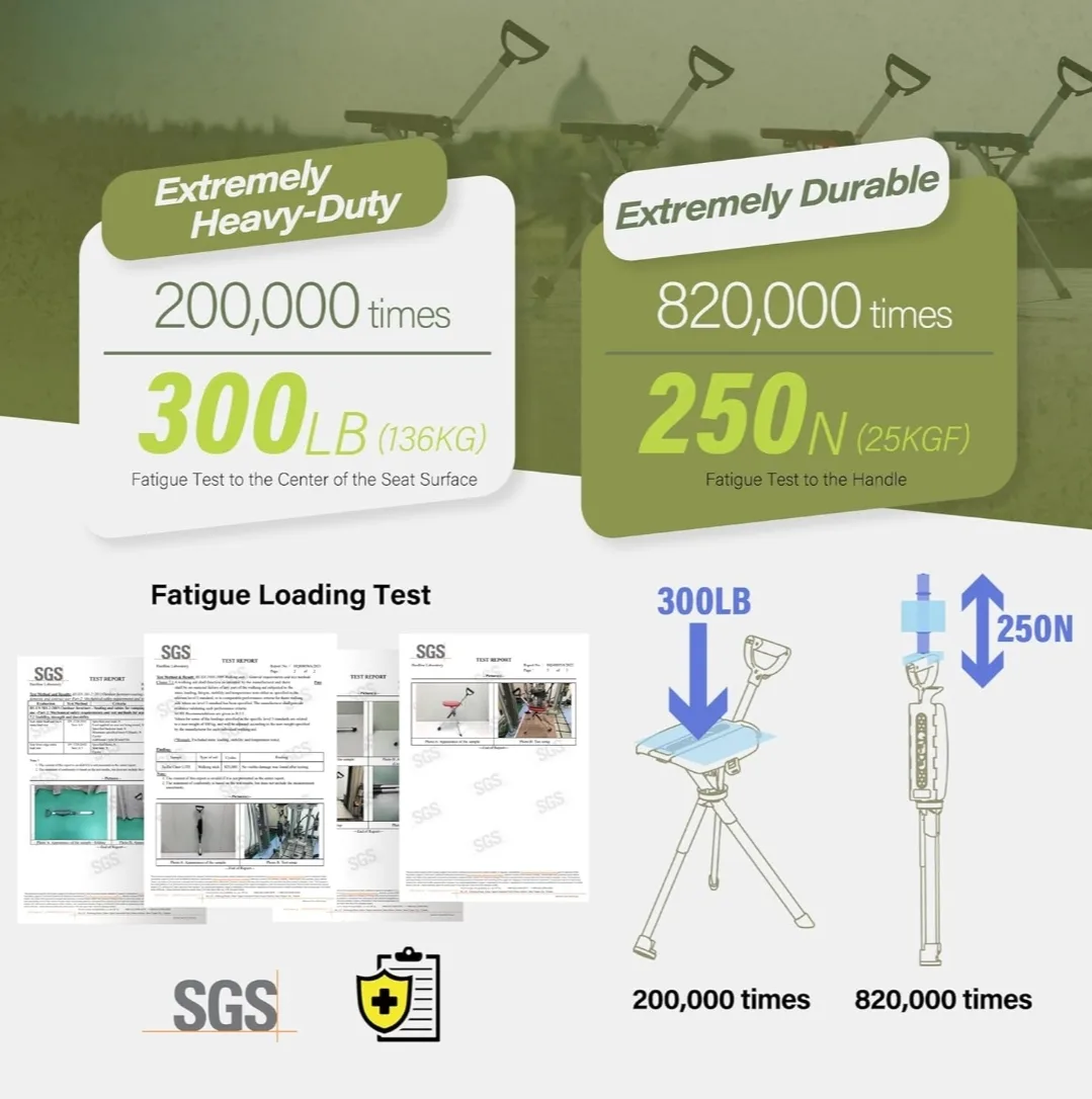 Ta-Da Chair Series 2 - Portable Walking Stick with Seat image indicator(8)