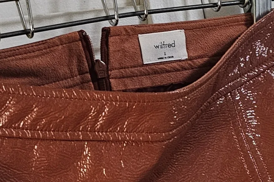 Wilfred Brown Leather Skirt #ThriftyPicks image indicator(2)