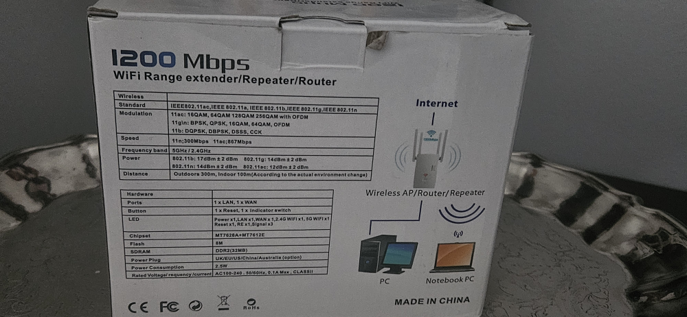 1200 Mbps WiFi Range Extender/Repeater/Router - photo 2