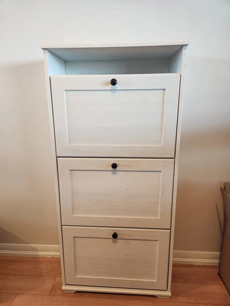 White Shoe Cabinet with 3 Drawers image indicator(2)
