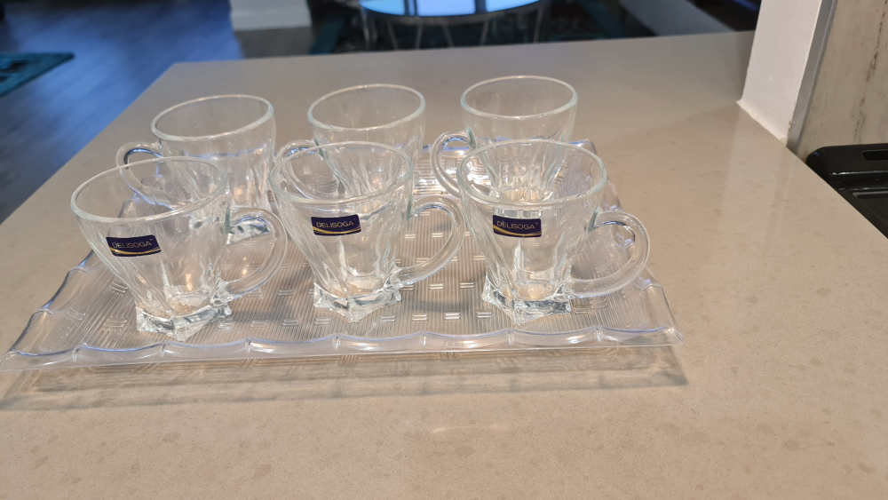 Set of 6 DELSOGA Glass Mugs
