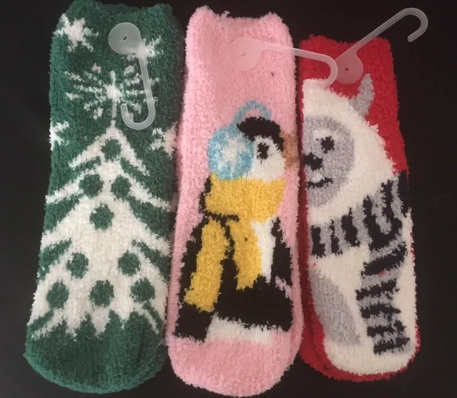 Brand New Fuzzy Christmas Socks thumbnail