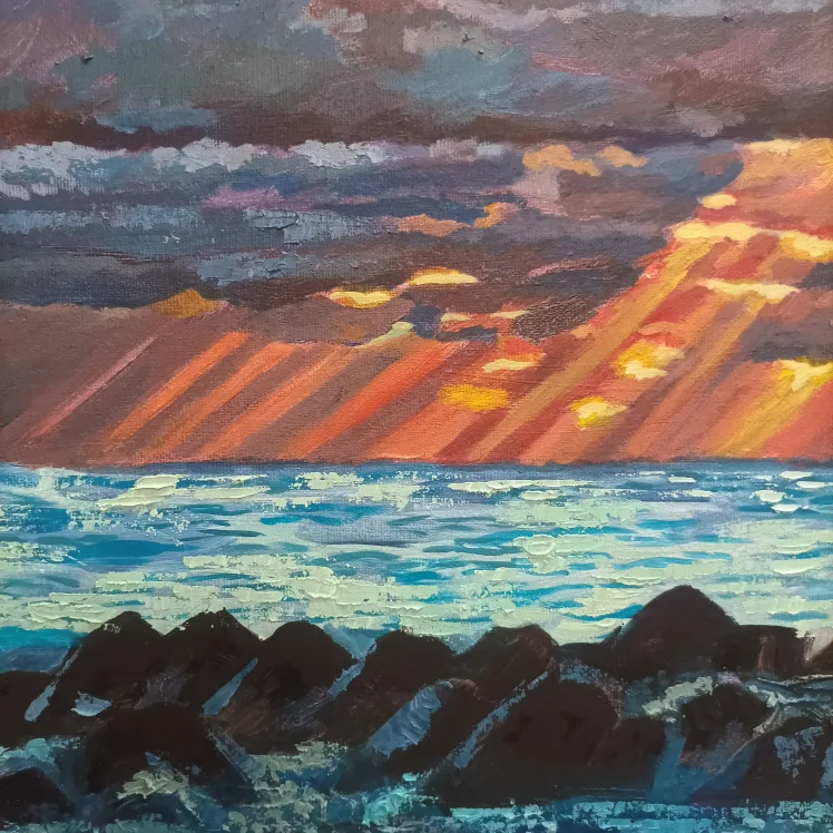 Original Ocean Sunset Painting image indicator(7)