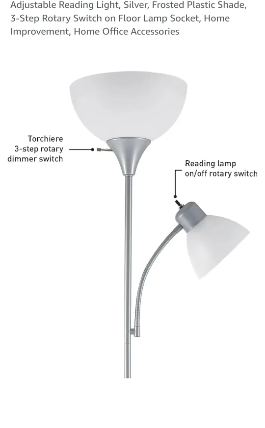 Floor lamp with reading light image indicator(3)