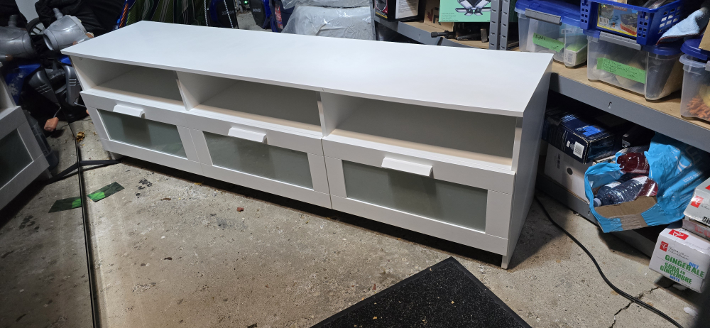IKEA White TV Stand with Drawers BRIMNES