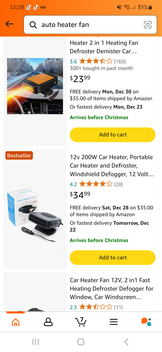 200W Auto Heater Fan