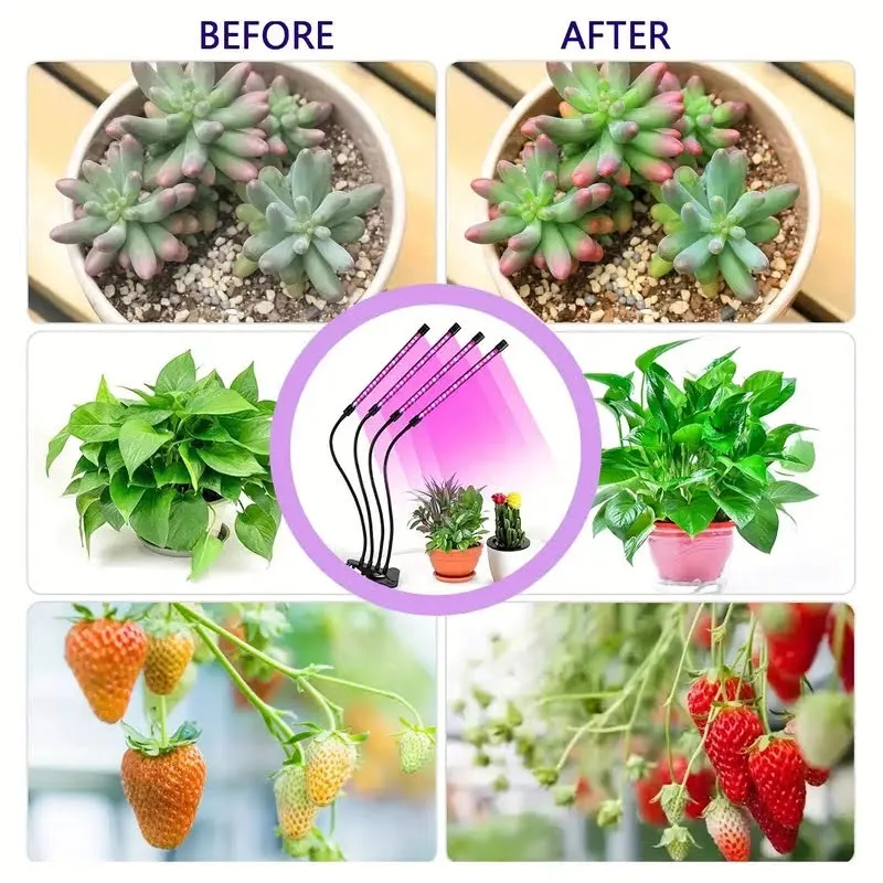 3-Head Indoor Plant Grow Light Lamp with Adjustable Gooseneck image indicator(3)