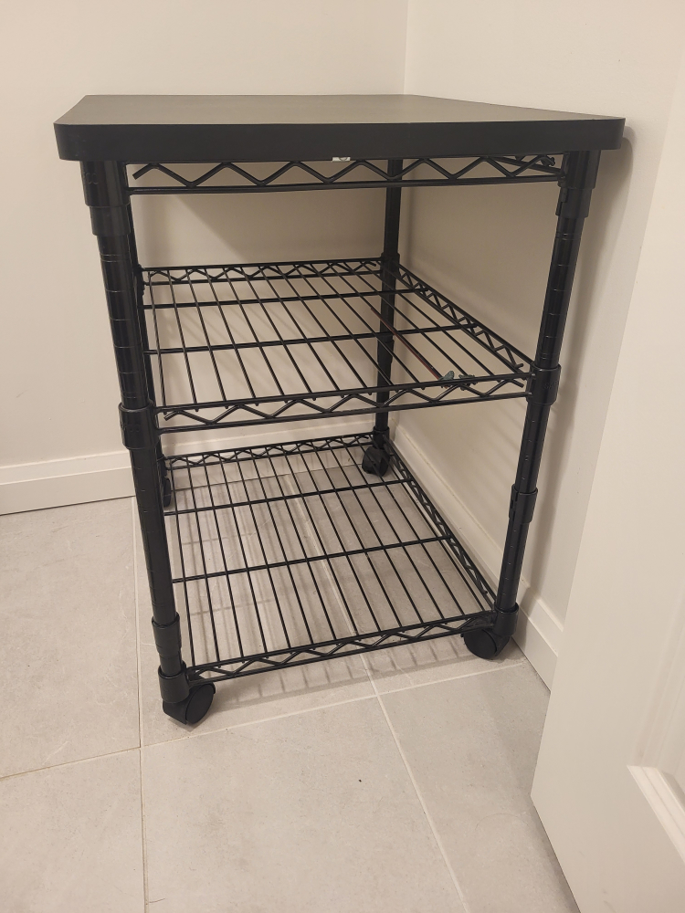 Black 3-Tier Rolling Utility Cart