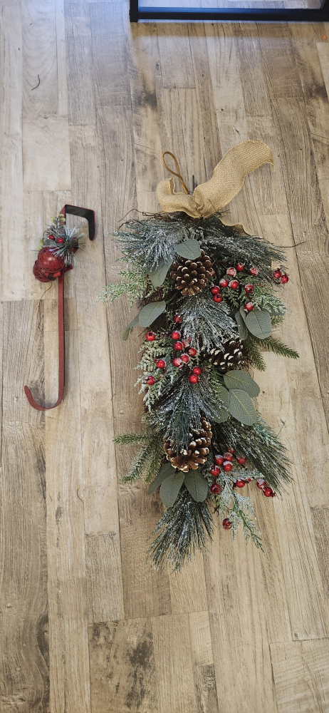 Christmas Swag with Pine Cones and Red Berries