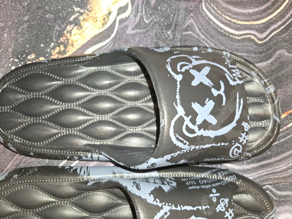 BLACK SANDALS  W/ BEAR  GRAFFITI DESIGN✨️🩴 image indicator(4)