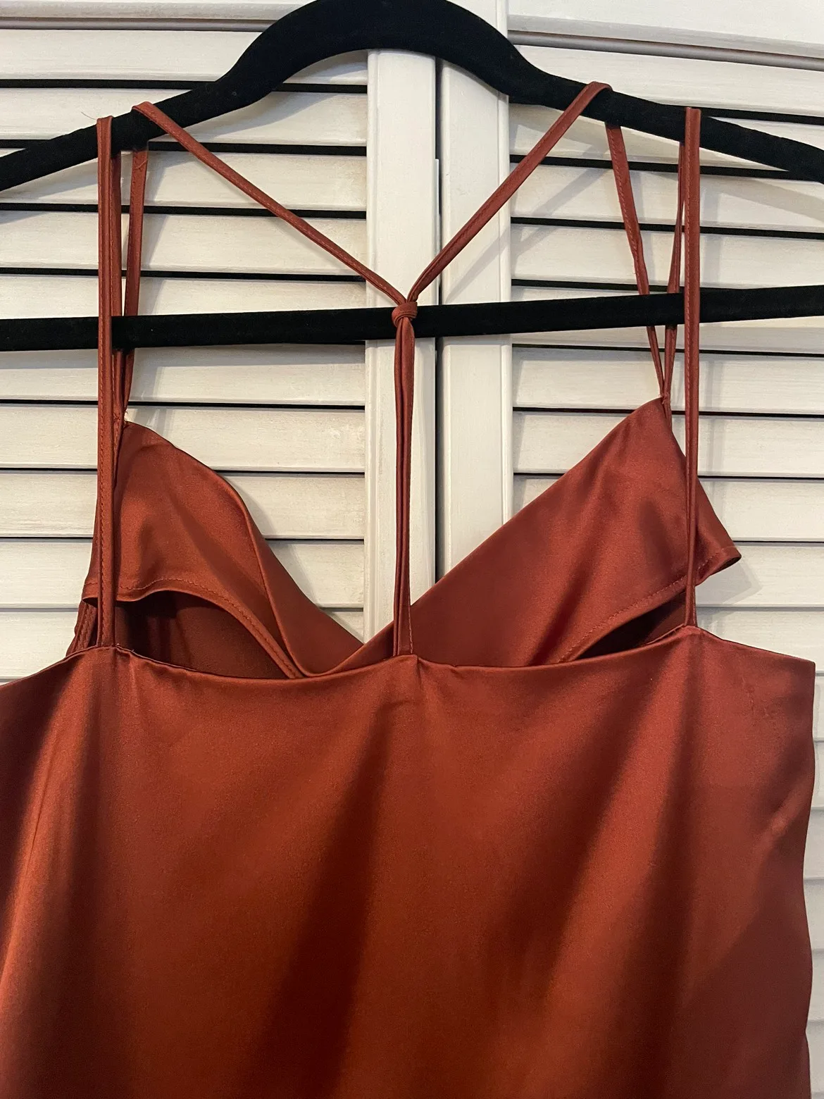 Brown cowl neck dress image indicator(6)