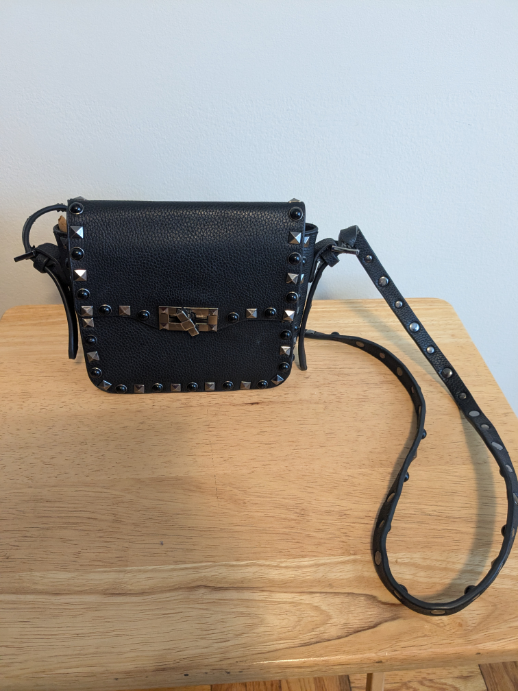 #thriftypicks Black Studded Crossbody Bag