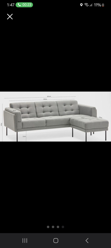Grey Sofa with Ottoman - photo 2