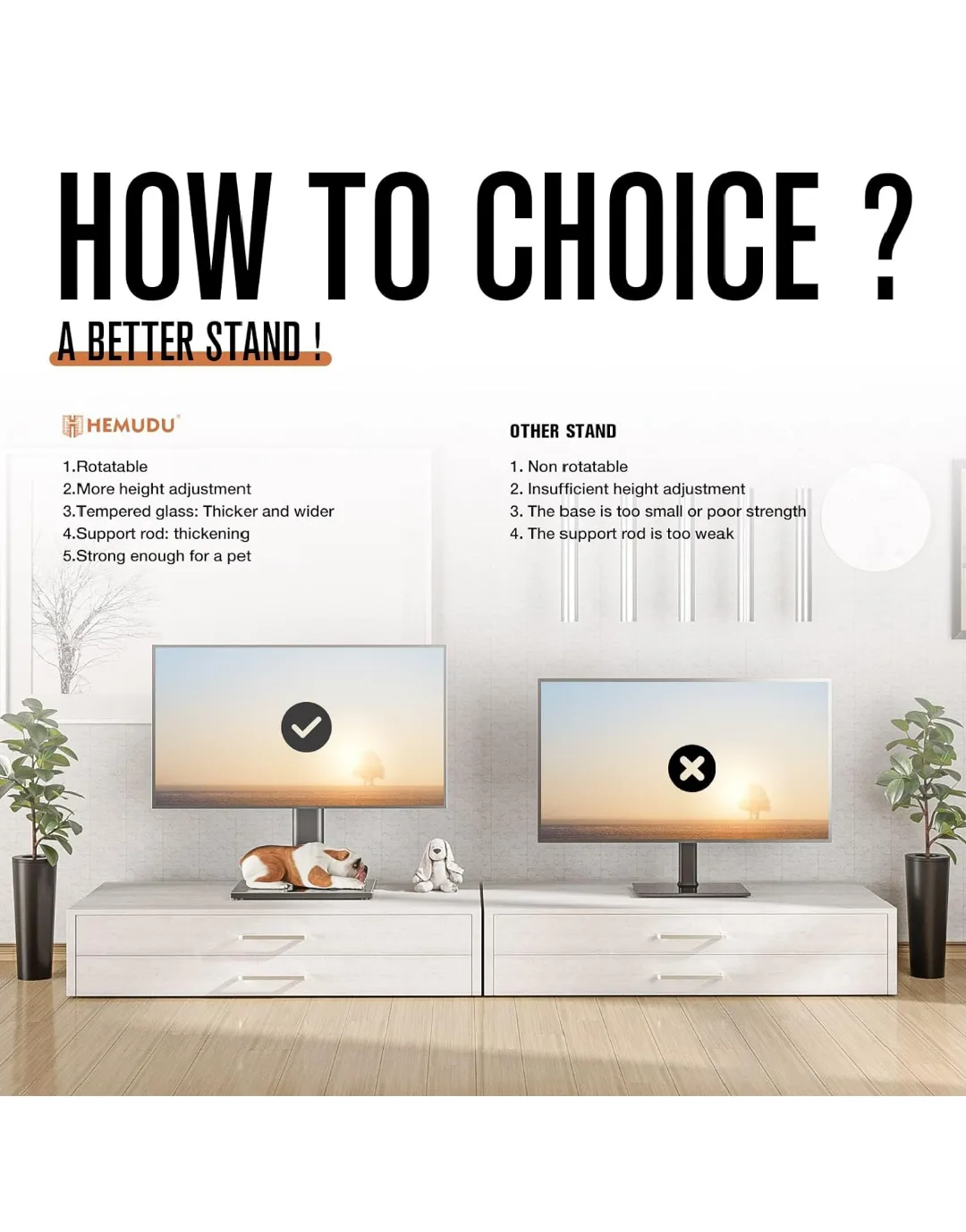 TV Stand with Height Adjustment and Shelf image indicator(4)