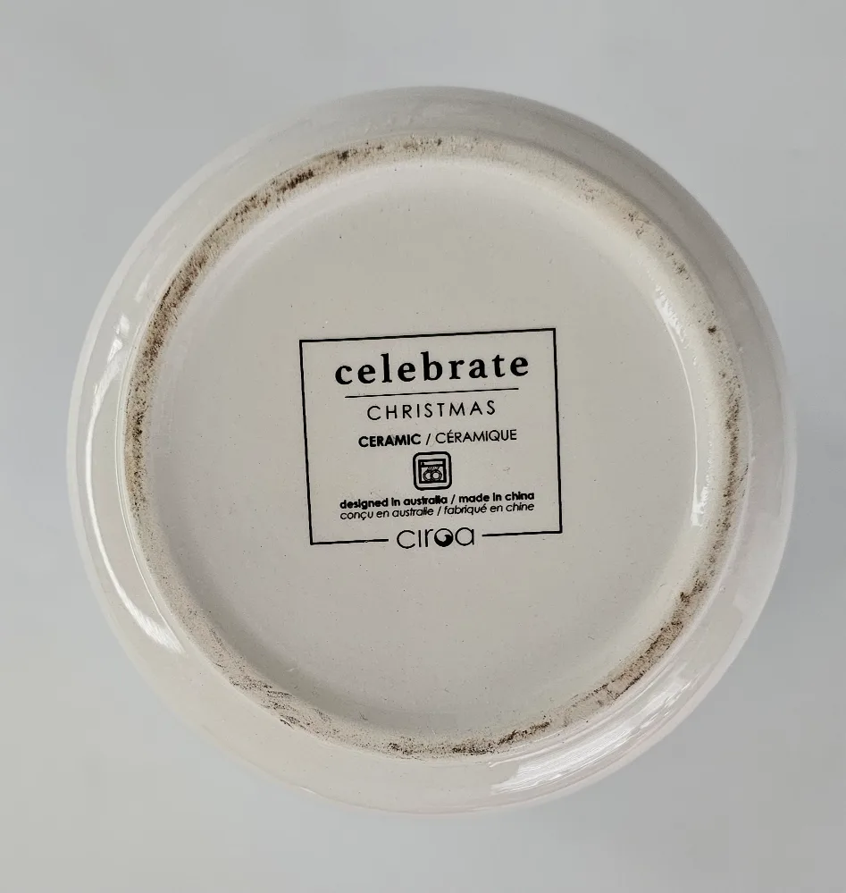 Ceramic Christmas Cookie Jar with Bamboo Lid image indicator(2)