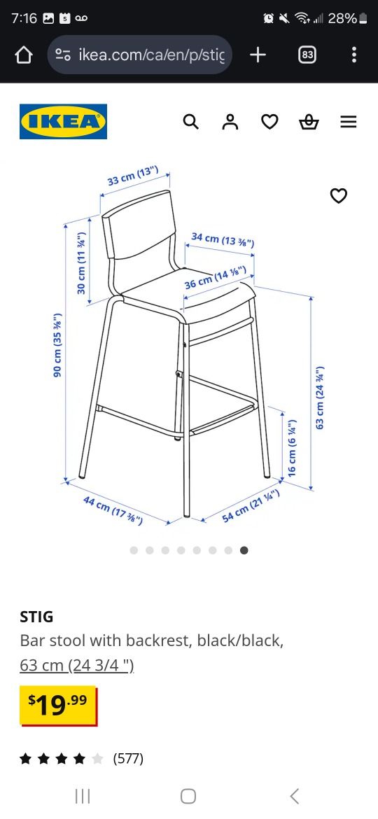 IKEA STIG Bar Stools x 2 - photo 2