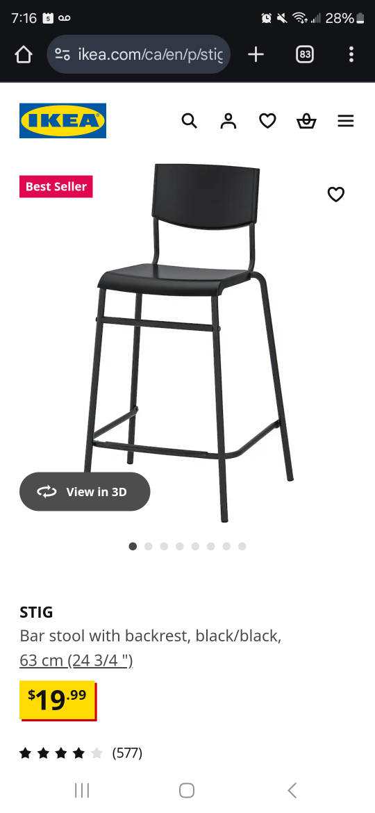 IKEA STIG Bar Stools x 2 - photo 3