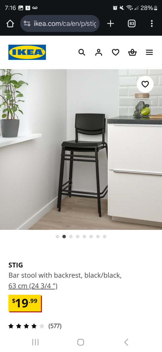 IKEA STIG Bar Stools x 2 - photo 4