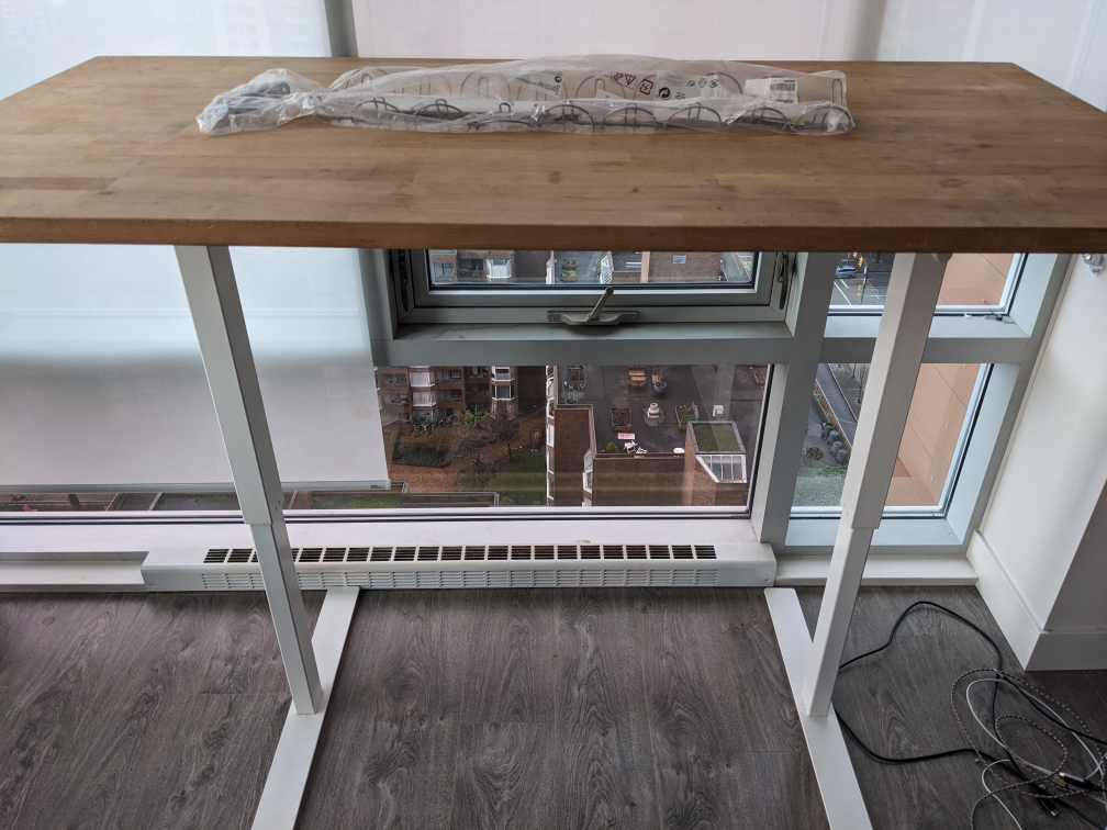 IKEA Standing Desk with Solid Wood Top - photo 4