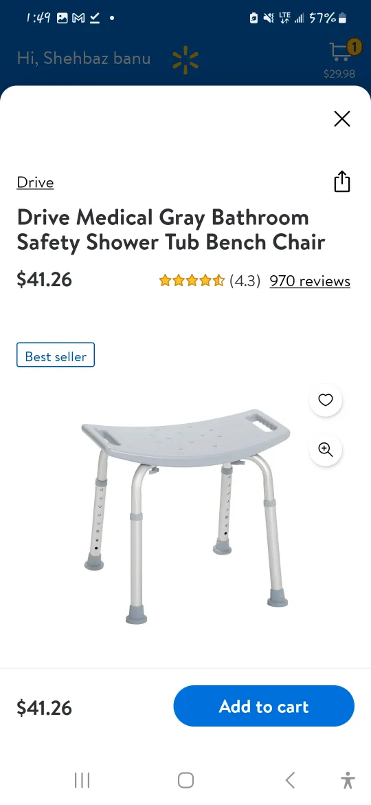 Drive Medical Shower Tub Bench Chair image indicator(4)