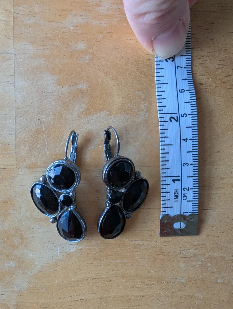 Black Crystal Statement Earrings image indicator(3)