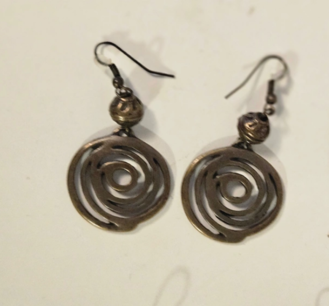 Bronze Swirl Drop Earrings - photo 5